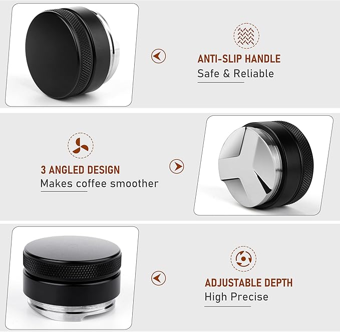 USS Push Tamper for Espresso – Premium Coffee Tamper Tool for Even Pressure & Perfect Extraction