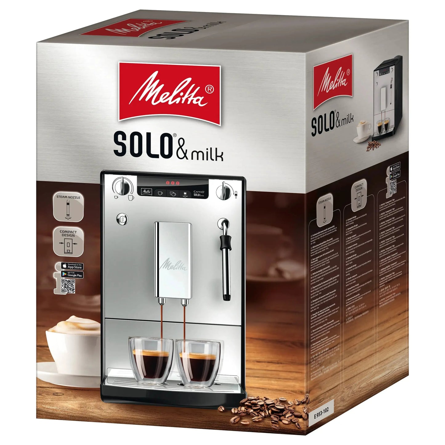Melitta Solo & Milk Coffee Machine – Automatic Espresso Machine with Milk Frother, Bean to Cup Coffee Maker, Compact Coffee Machine for Home
