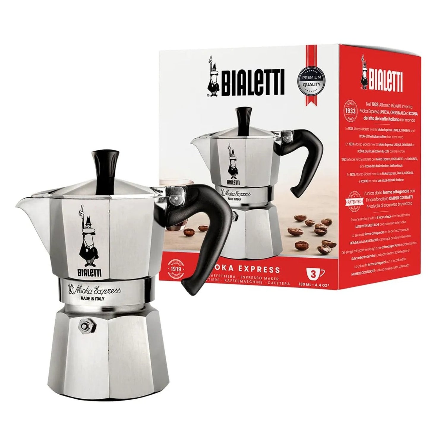 Bialetti Moka Pot Express Series – Italian Stovetop Espresso Maker, Aluminium Coffee Maker