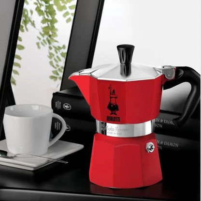 Bialetti Moka Express Red Espresso Maker –  3 Cup & 6 Cup