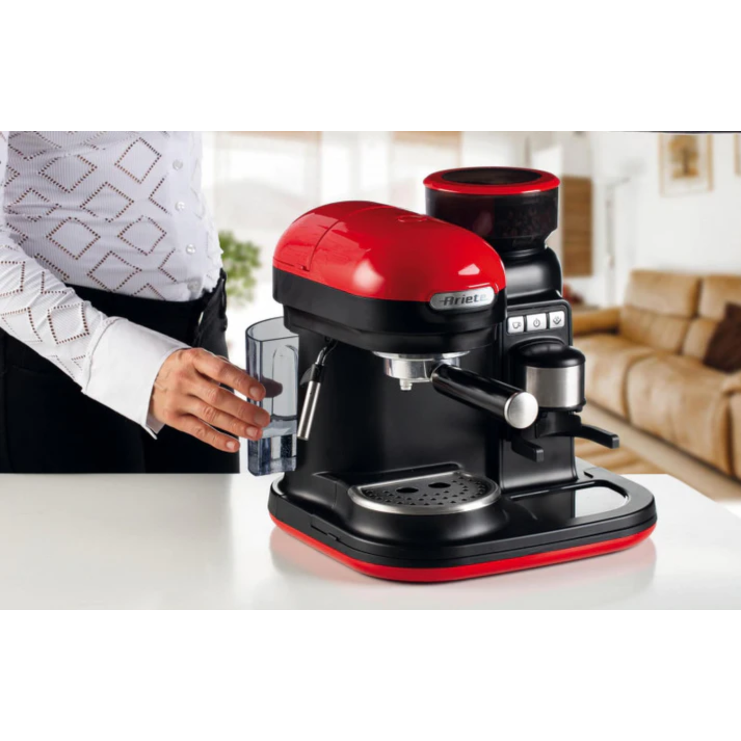 Ariete 1318 Moderna With Professional Grinder Espresso Coffee Machine