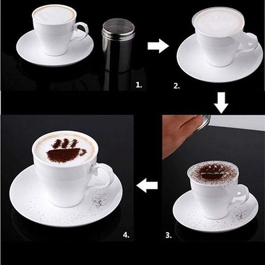 USS Coffee Stencils for Latte & Cappuccino Art – Barista Coffee Decorating Templates (3 Pcs)