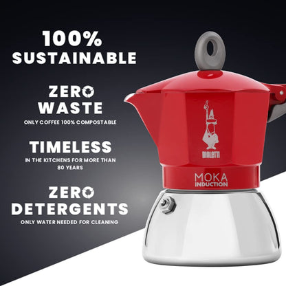 Bialetti Moka Induction Rossa 6942 – 2 Cup