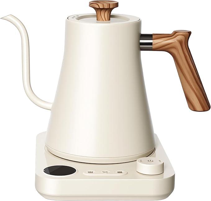 Goose Neck Kettle with Wood Finish - 0.9L