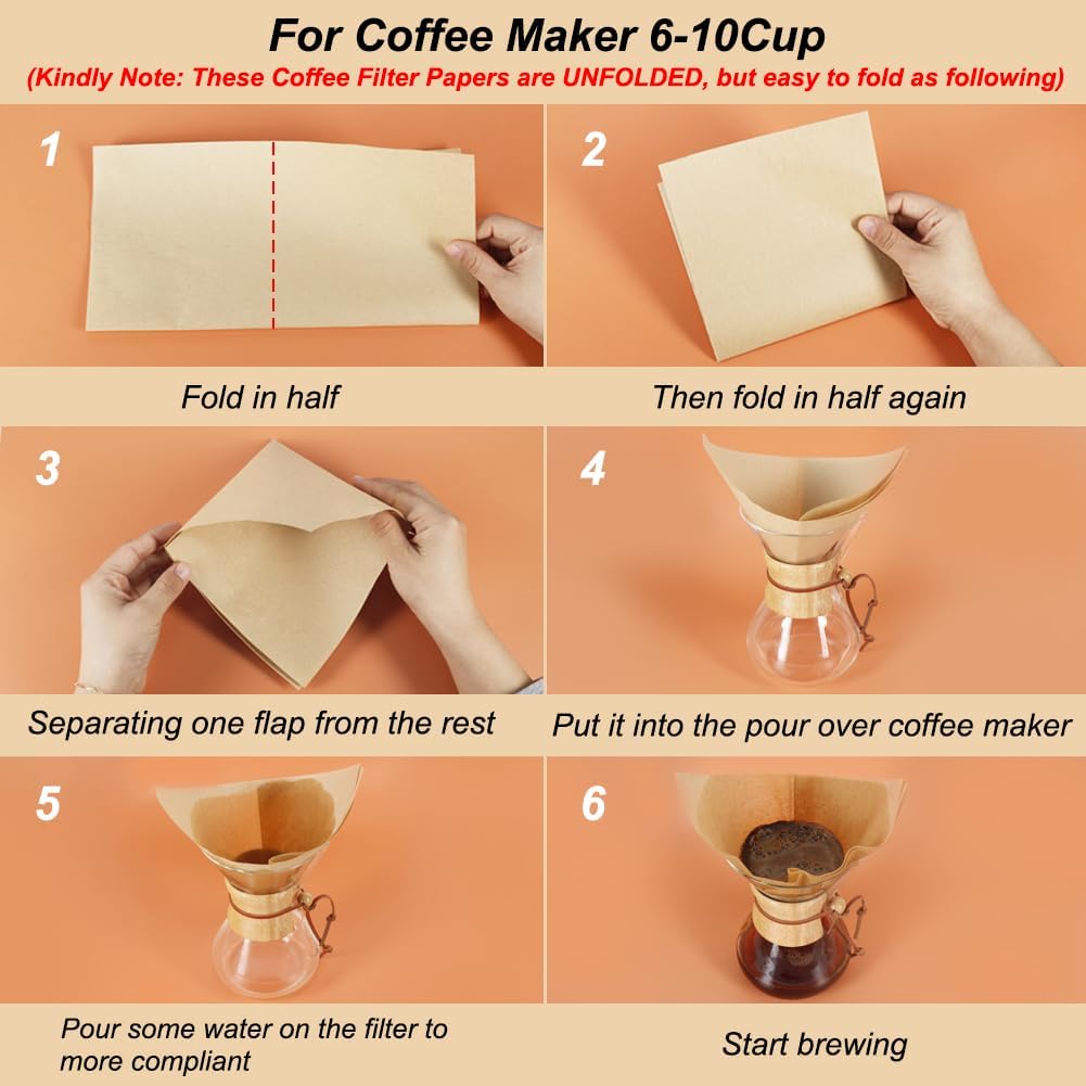 USS Square pre folded Disposable coffee filter paper - 50pcs