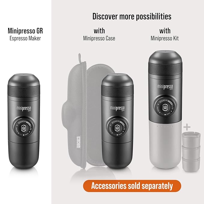 Wacaco Minipresso GR Portable Espresso Maker - 70ml, 8 Bar Pressure