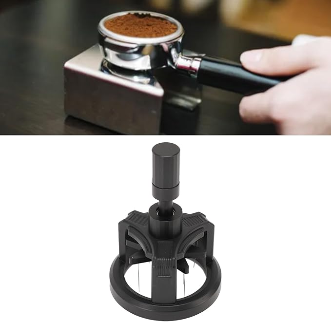 USS Coffee Distributor Needle with Rotating Handle – WDT Tool for Espresso Distribution, Clump Breaker Barista Tool