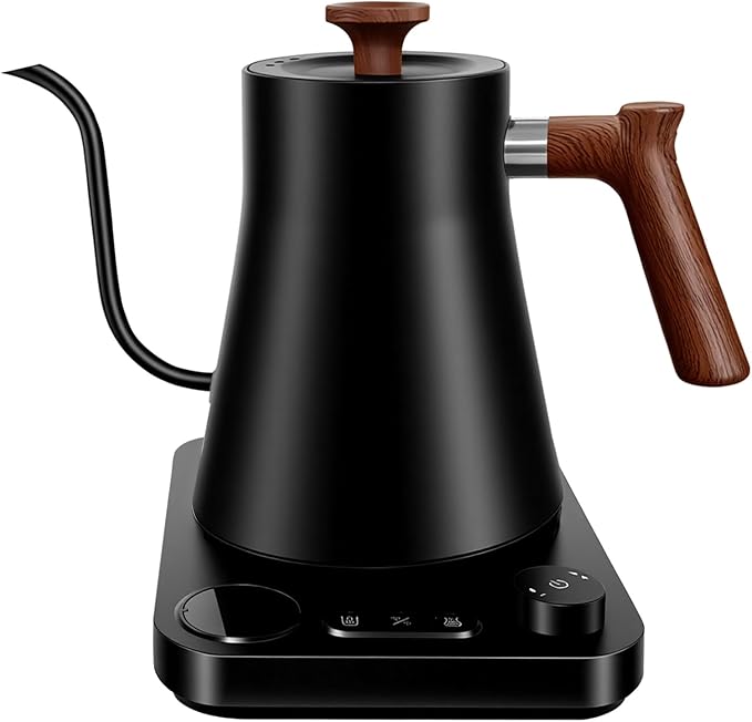 Goose Neck Kettle with Wood Finish - 0.9L