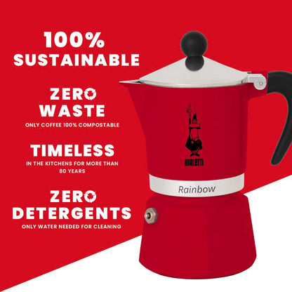 Bialetti Rainbow Colored Coffee Maker – 3 Cups