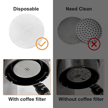 Coffee Paper Filters, Disposable Round Puck Screen - 51mm, 53mm & 58mm - 200 pcs