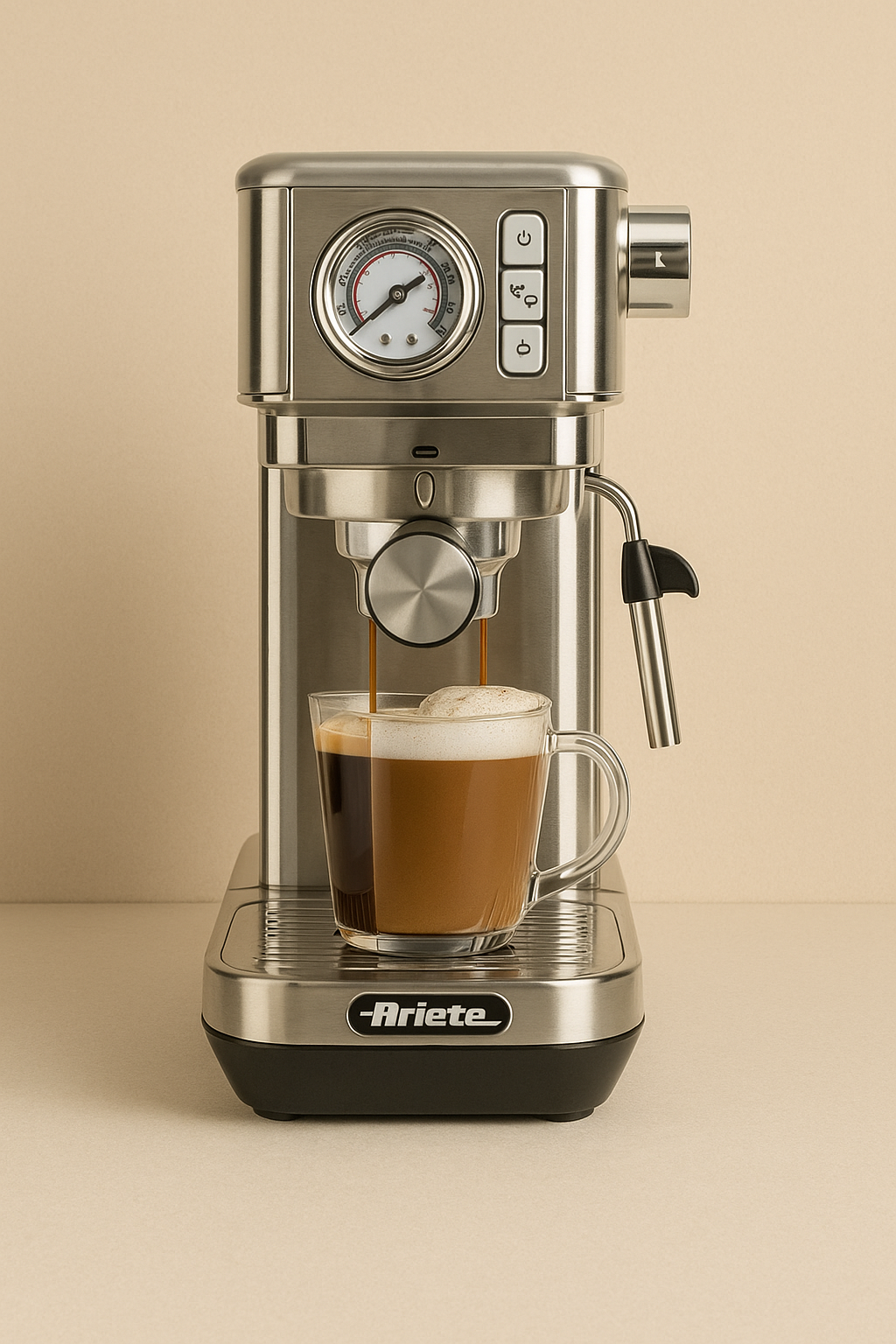 Ariete 13811 Slim Metal Coffee Machine with Manometer – 15 Bar Pressure