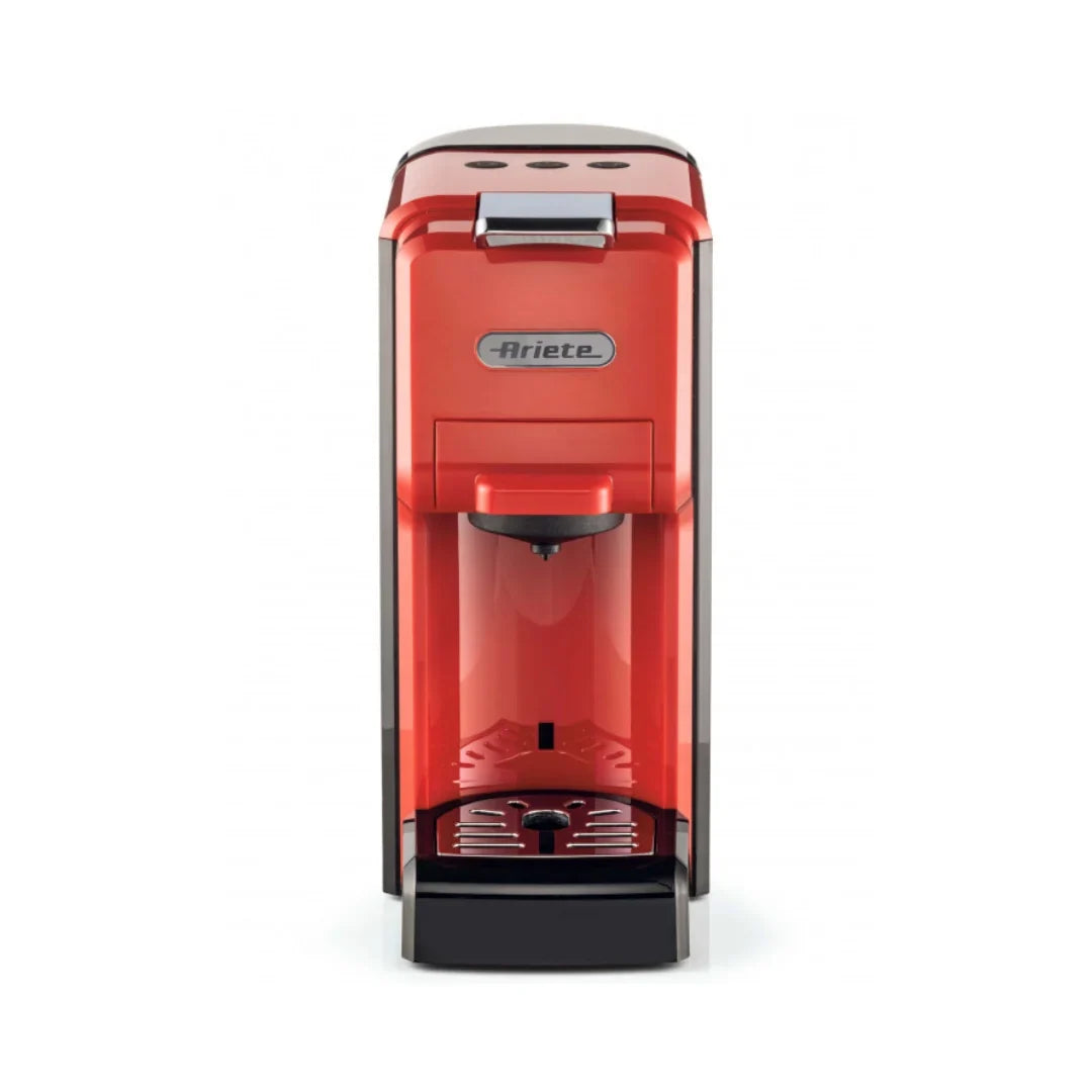 Ariete 1304 Capsule & Powder Coffee Machine (Red & Black) – Espresso Coffee Maker, Pod & Ground Coffee Machine