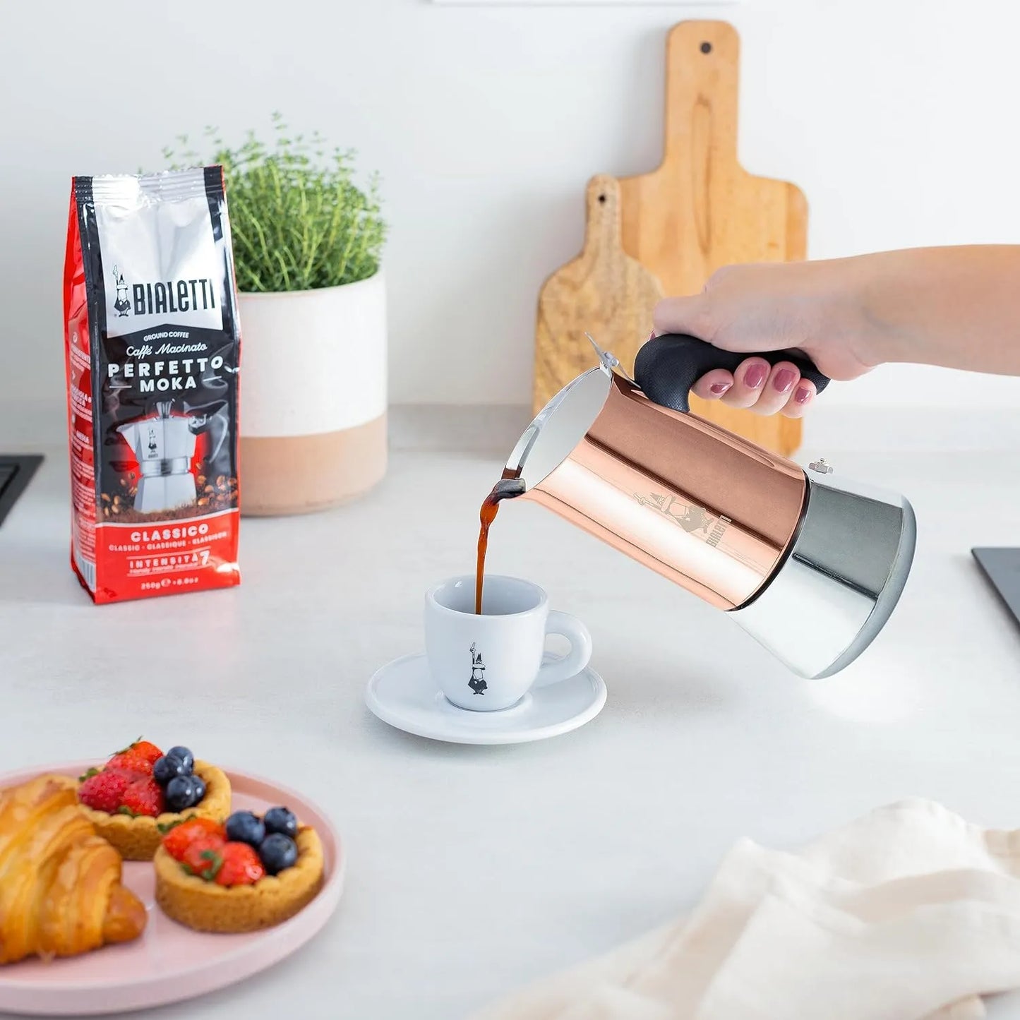 Bialetti Venus Rame Stainless Steel Stovetop - 2Cup & 4Cup