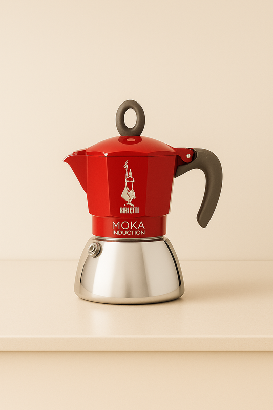Bialetti Moka Induction 2 Cup Rossa 6942 – Stovetop Espresso Maker for Induction,  Aluminium & Steel Coffee Maker