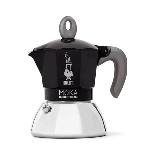Bialetti Moka Induction Black Coffee Maker - Italian Espresso Maker for Induction | Classic Moka Pot Brewer