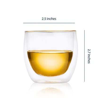 Double Wall Glass Cup – Insulated Espresso Glass, Heat Resistant Coffee Cup, Transparent Double Wall Mug for Espresso, Cappuccino & Latte (2 Pcs)