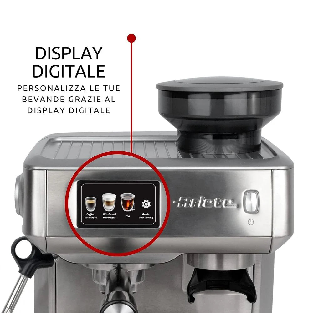 Ariete 1312 Digital Professional Espresso Coffee Machine - 15 Bar Pressure System