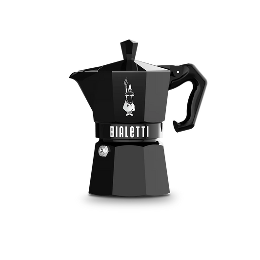Bialetti Moka Exclusive Black 3 Cup Espresso Maker 9065 – Italian Stovetop Coffee Maker, Aluminium Moka Pot