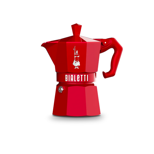 Bialetti Moka Exclusive Red 3 Cups 9055 – Italian Stovetop Espresso Maker, Aluminium Moka Pot Coffee Maker