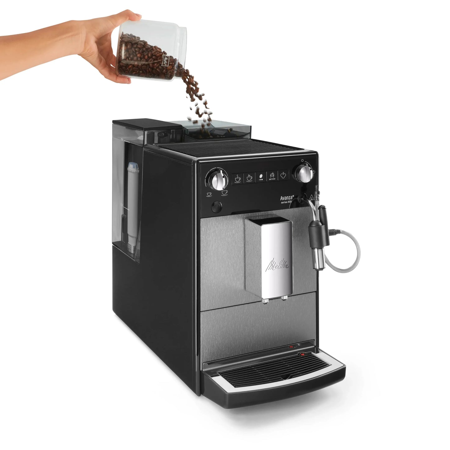Melitta Avanza Coffee Machine – Fully Automatic Espresso Machine, Bean to Cup, Built-in Grinder, Compact Coffee Machine for Home