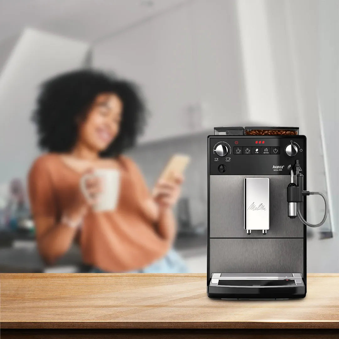 Melitta Avanza Coffee Machine – Fully Automatic Espresso Machine, Bean to Cup, Built-in Grinder, Compact Coffee Machine for Home