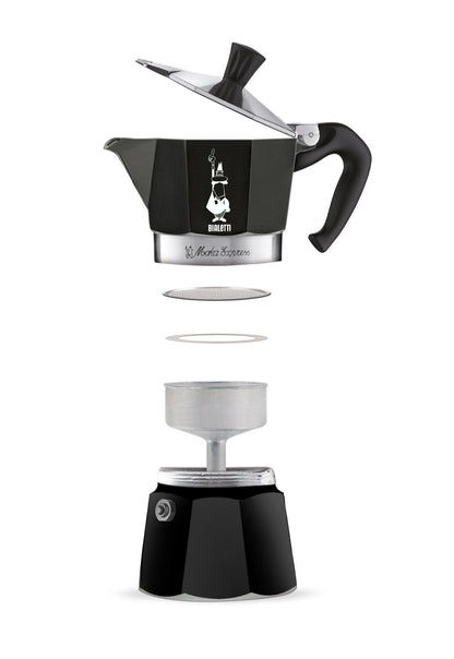 Bialetti Moka Express Series Black – Aluminium Moka Pot Coffee Maker, Manual Coffee Brewer for Home