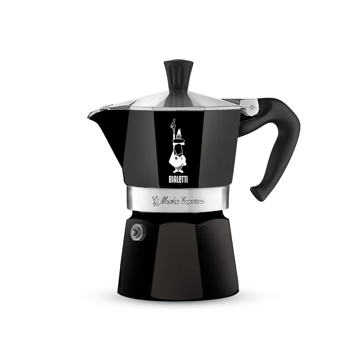 Bialetti Moka Express Series Black – Aluminium Moka Pot Coffee Maker, Manual Coffee Brewer for Home