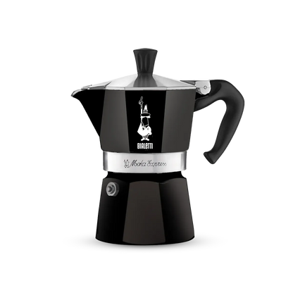 Bialetti Moka Express Series Black – Aluminium Moka Pot Coffee Maker, Manual Coffee Brewer for Home