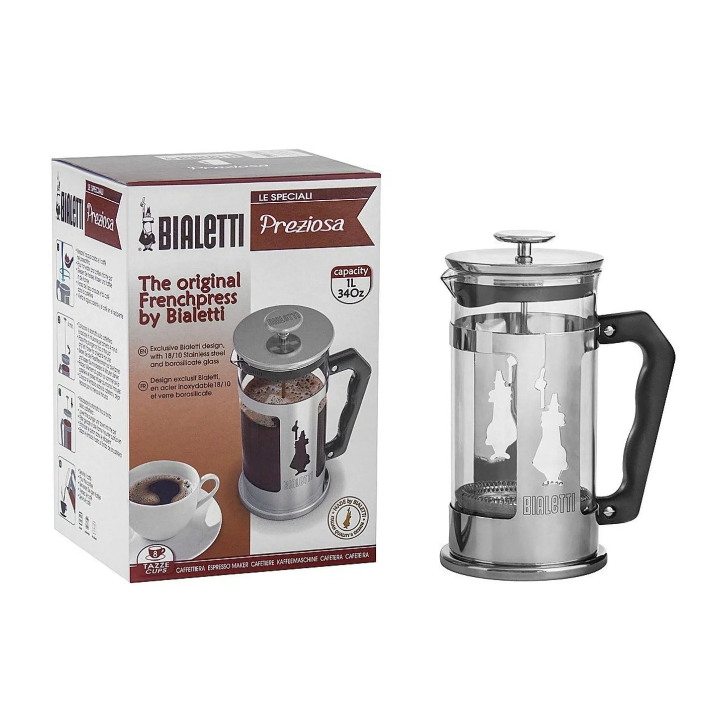 Bialetti Preziosa French Press Coffee Maker - 3 Cup