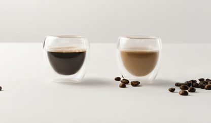 Double Wall Glass Cup – Insulated Espresso Glass, Heat Resistant Coffee Cup, Transparent Double Wall Mug for Espresso, Cappuccino & Latte (2 Pcs)