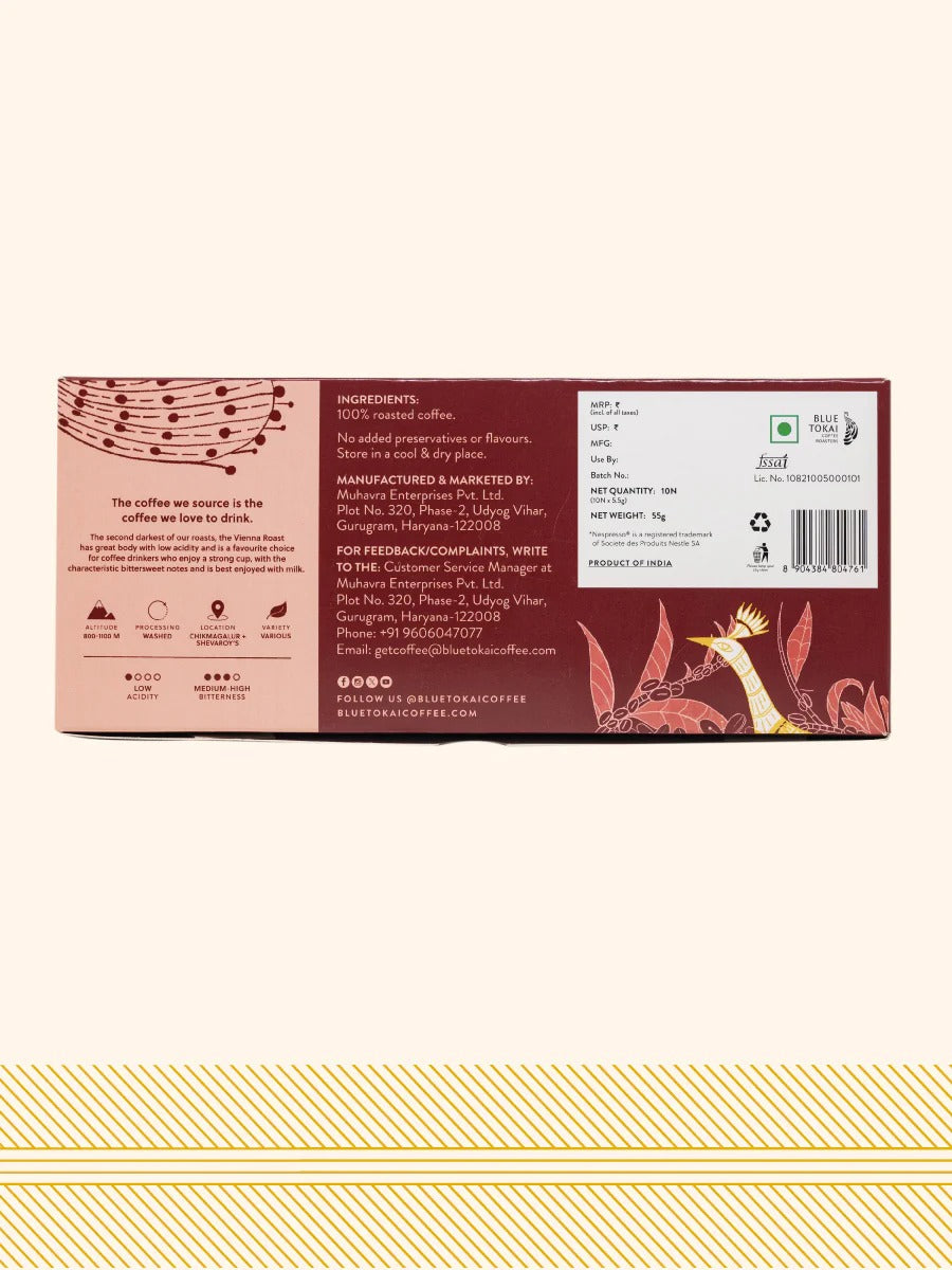 Blue Tokai - Vienna Roast Coffee Capsules (10 pcs)