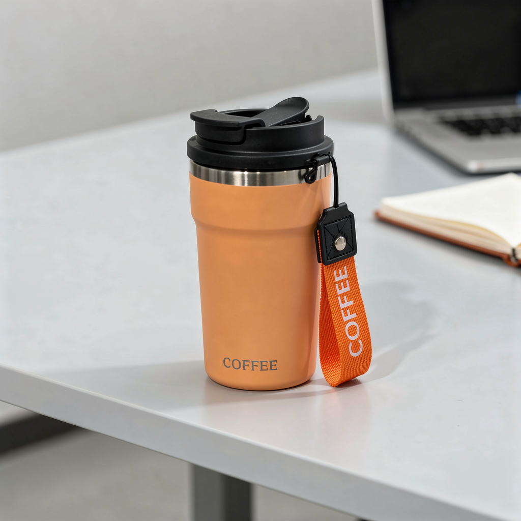 USS On The Go Coffee Mug 400ml – Insulated Travel Mug, Stainless Steel Coffee Cup with Lid, Leakproof Thermal Mug for Hot & Cold Drinks