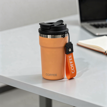 USS On The Go Coffee Mug 400ml – Insulated Travel Mug, Stainless Steel Coffee Cup with Lid, Leakproof Thermal Mug for Hot & Cold Drinks