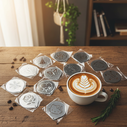 Coffee Stencils for Latte & Cappuccino Art – Barista Coffee Decorating Templates (3 Pcs)