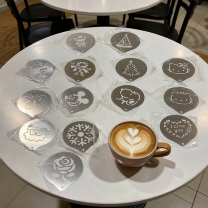 USS Coffee Stencils for Latte & Cappuccino Art – Barista Coffee Decorating Templates (3 Pcs)