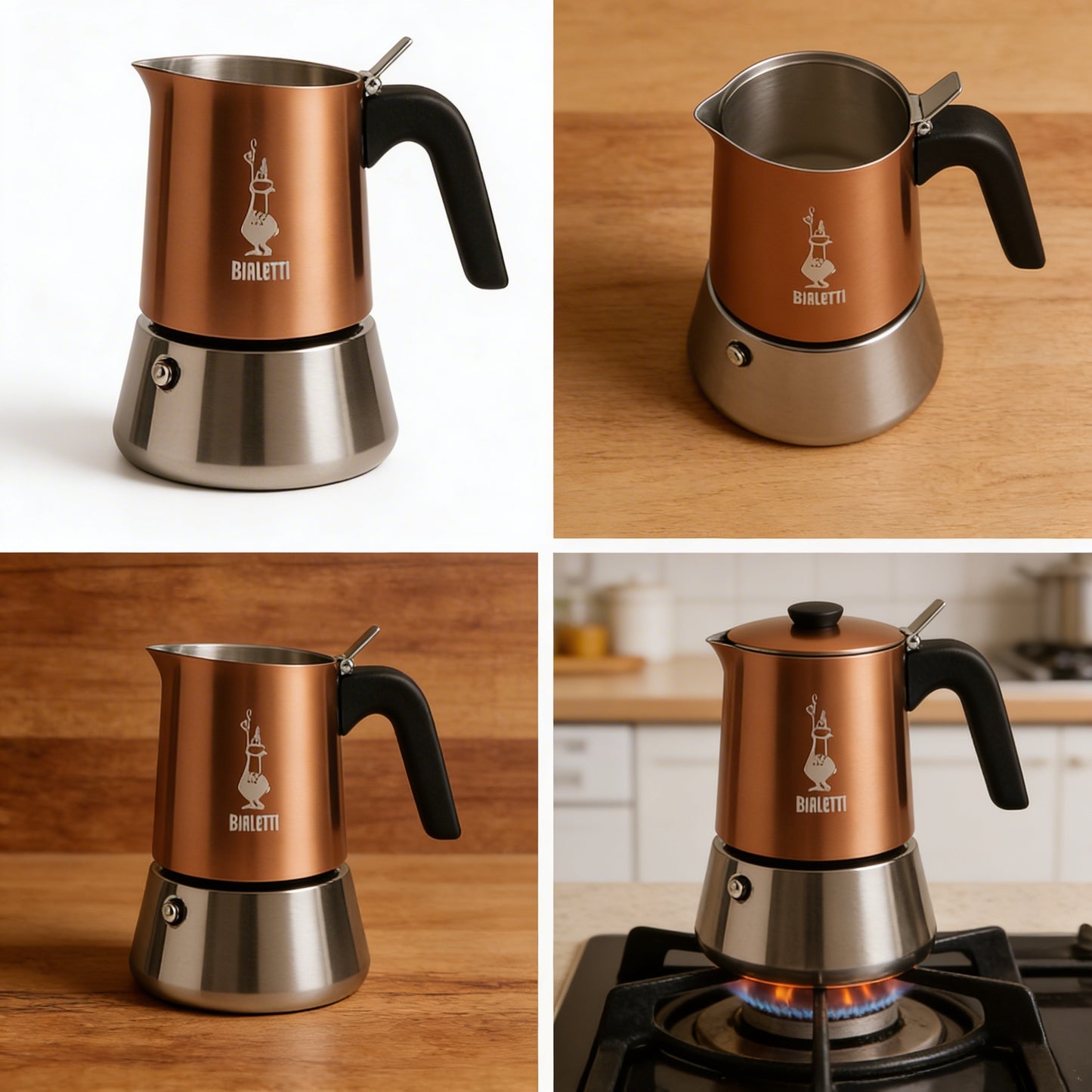 Bialetti Venus Rame Stainless Steel Stovetop - 2Cup & 4Cup