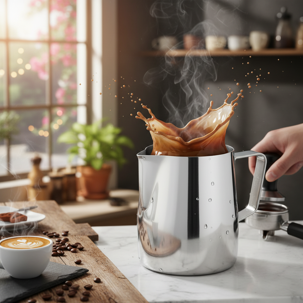 USS Milk Pitcher Stainless Steel – Barista Frothing Jug for Latte Art, Espresso Milk Steaming Pitcher